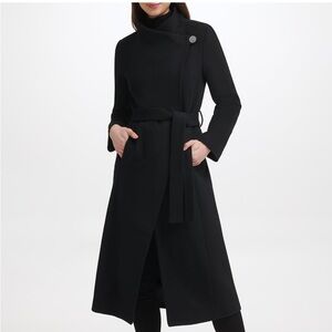 Kenneth Cole New York wool maxi wrap coat